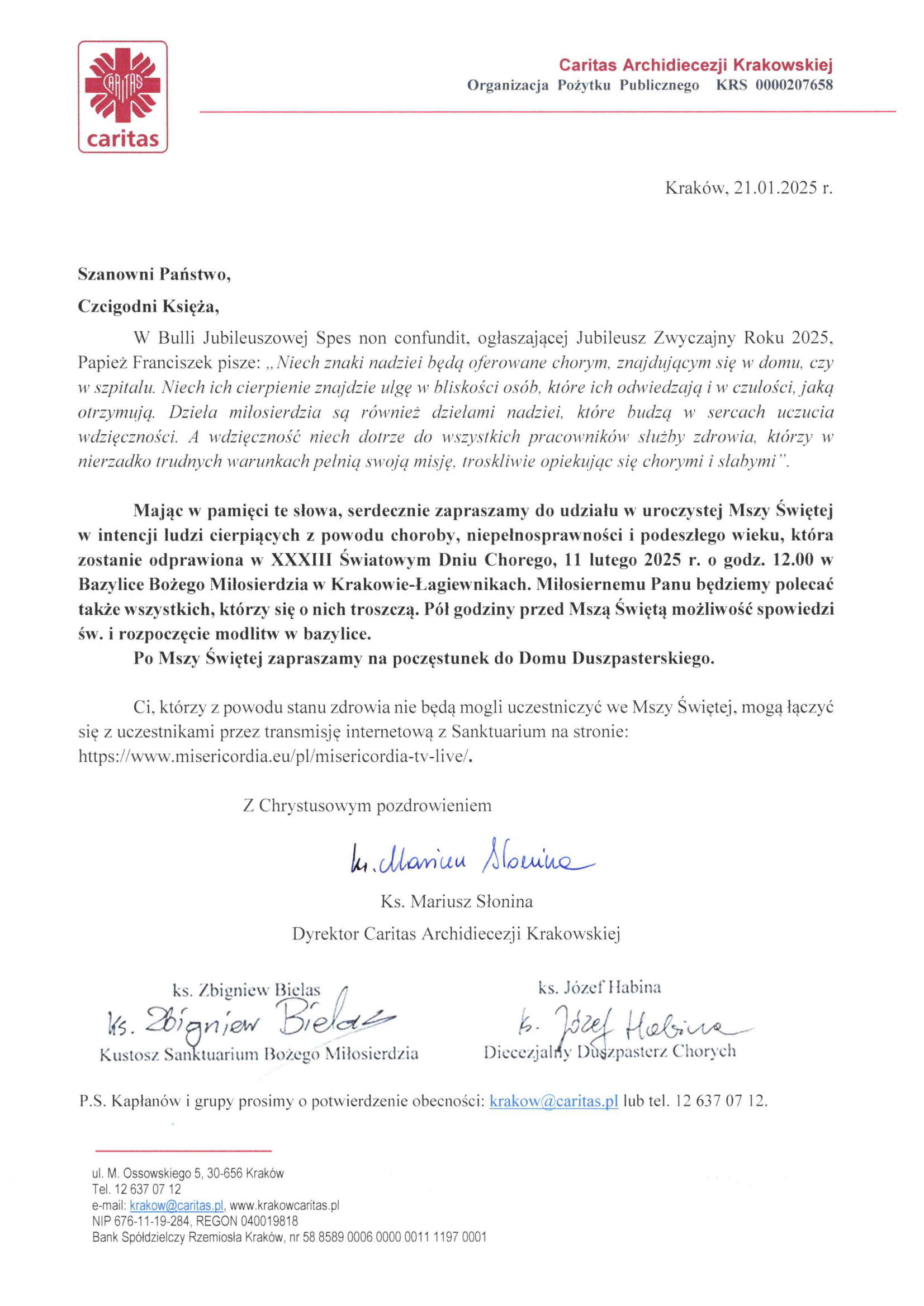 zał. nr 1 Zaproszenie Światowy Dzień Chorego 2025 1 1